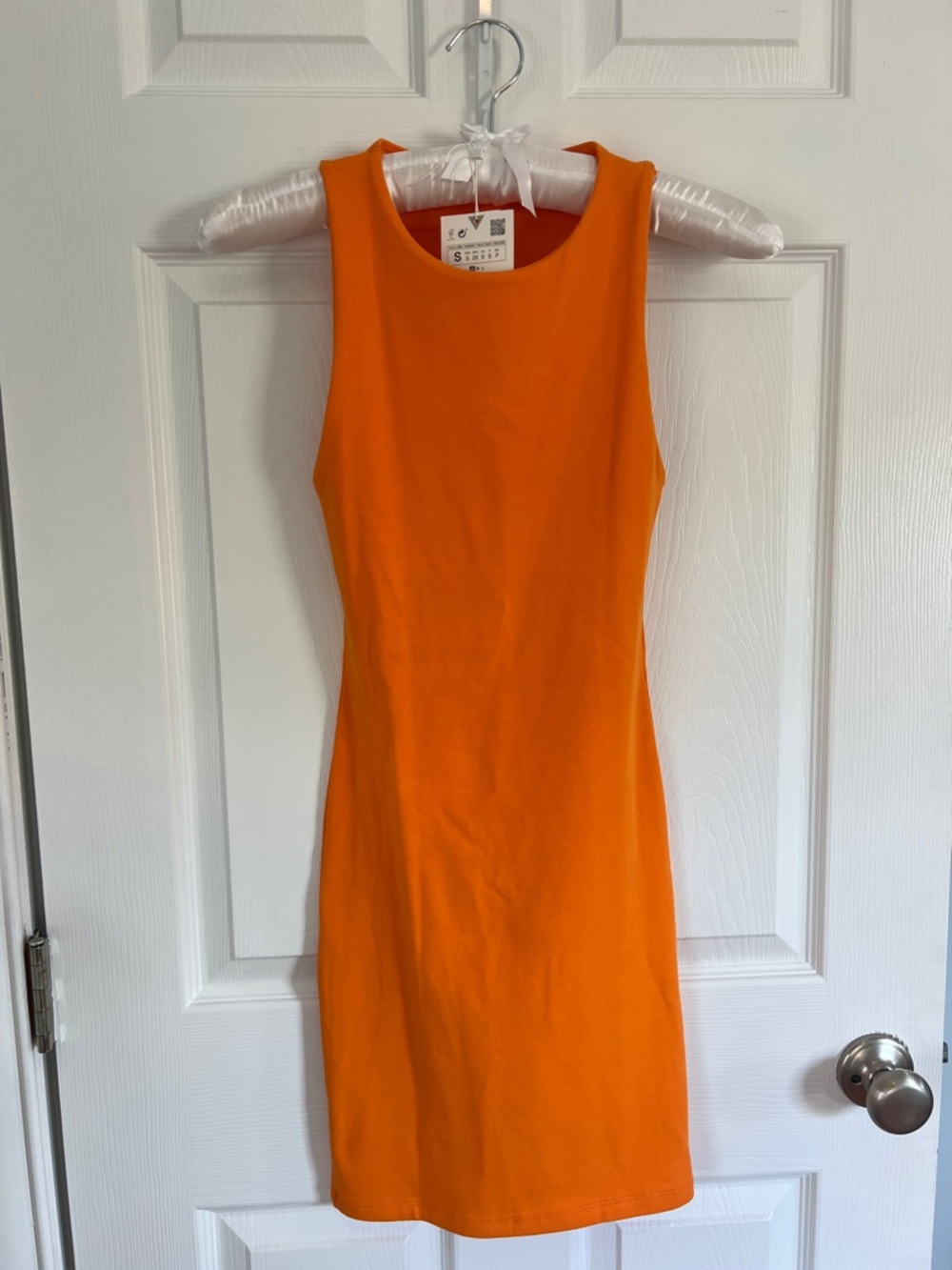 Zara Sleeveless Vibrant Orange Mini Dress